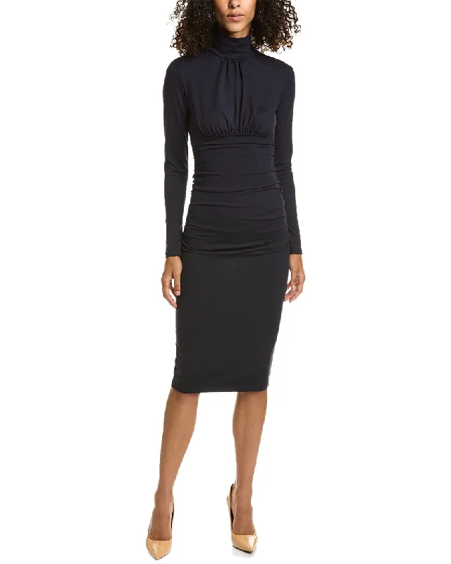 susana monaco Mock Gathered Midi Dress