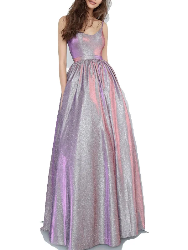 Womens Metallic Prom Evening Dress