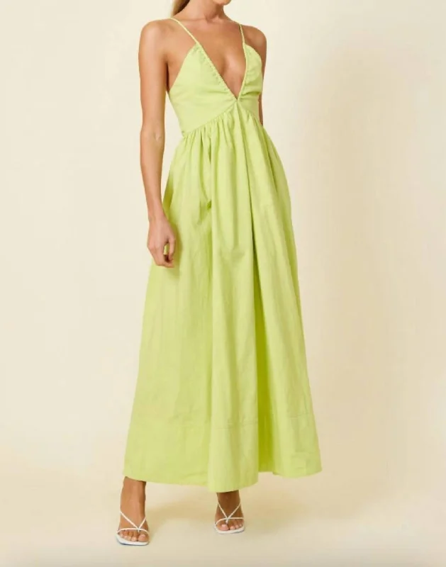 Hollis Maxi Dress In Lime Green