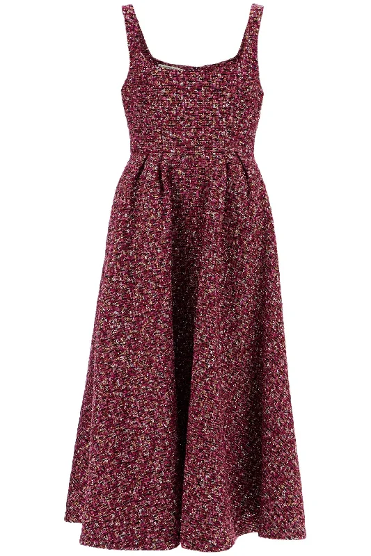 Alessandra Rich Women's Midi Dress In Tweed With Sequ