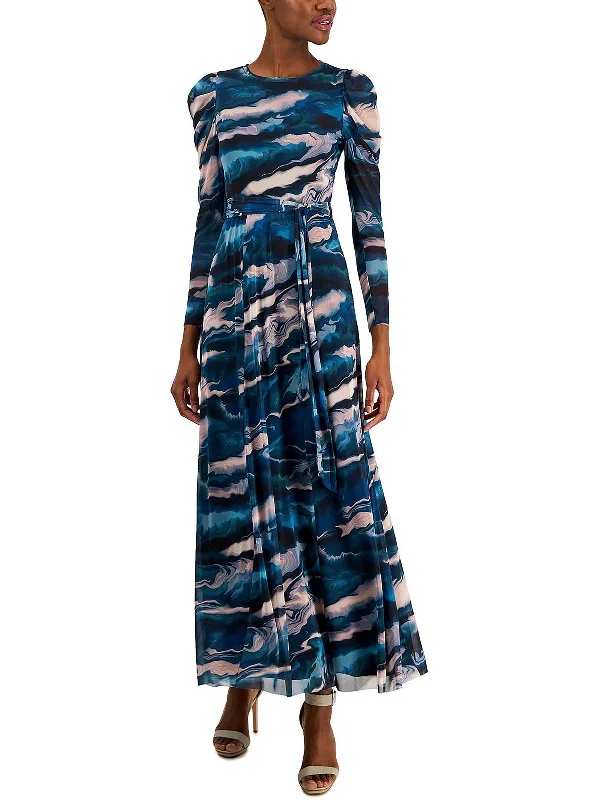 Womens Printed Long Shift Dress