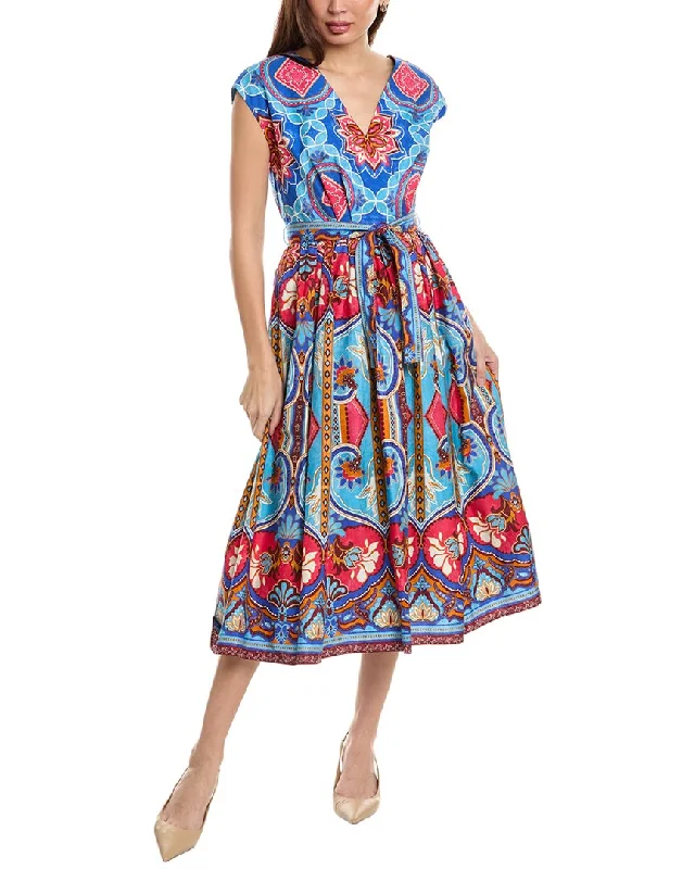 Elie Tahari Tapestry Floral Midi Dress