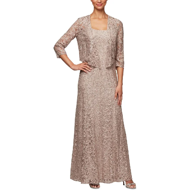 Womens Lace 2PC Evening Dress