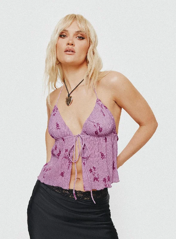 Chantria Top Purple Floral