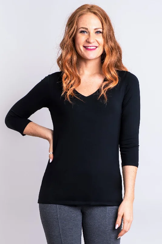 Mia Top, Black, Bamboo