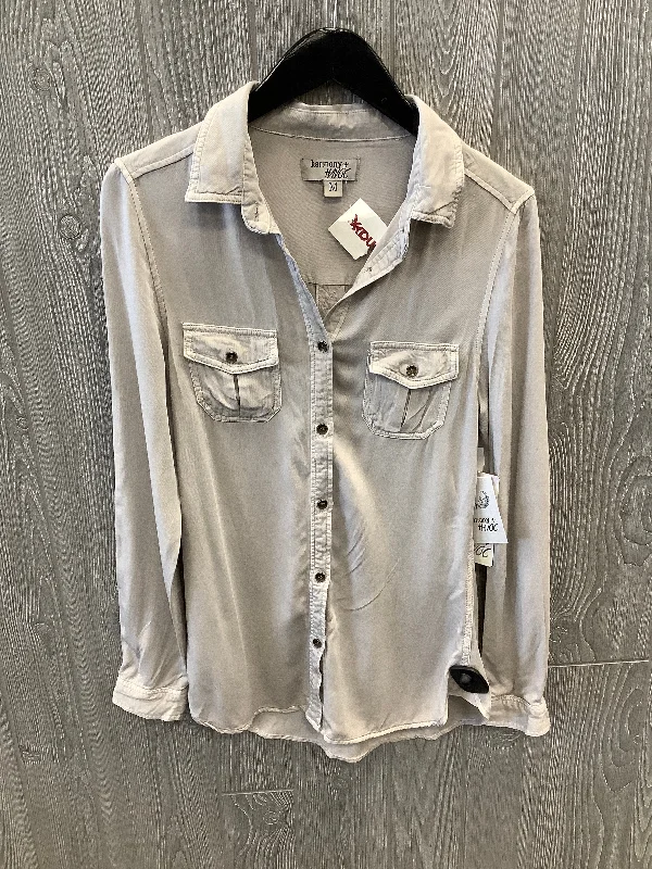 Top Long Sleeve By Clothes Mentor In Grey, Size: M