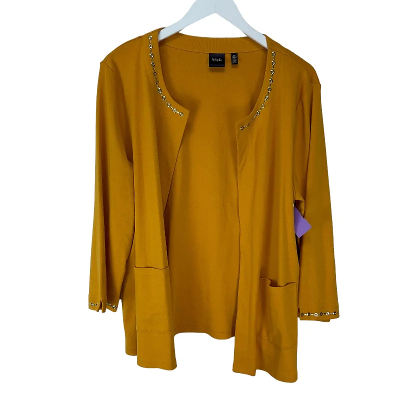 Top Long Sleeve By Rafaella In Yellow, Size: Xl